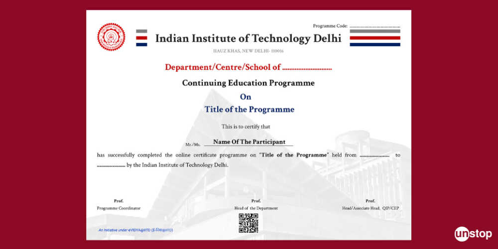 IIT Delhi Online Course Certificate