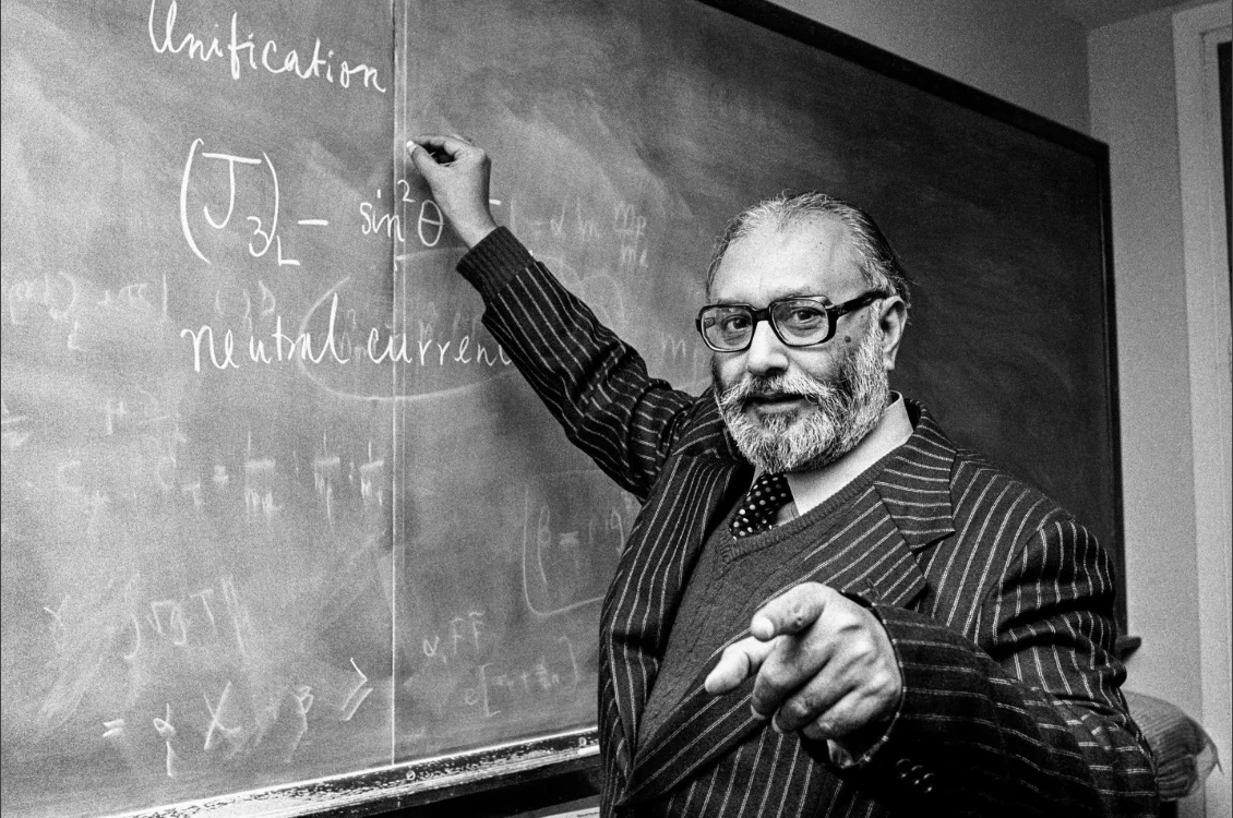 Abdus Salam winning the Nobel Prize