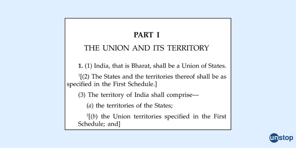 Article 1 of Indian Constitution