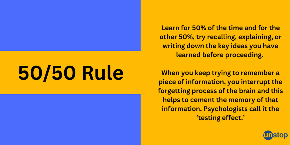 50-50 Rule of Learning