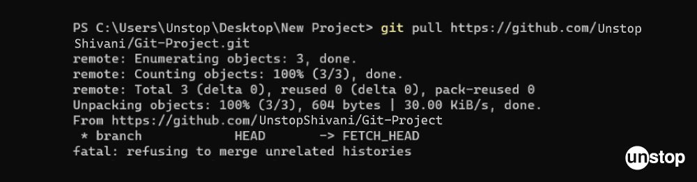 Git Commands | Example of git pull command