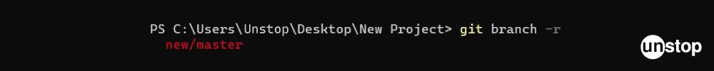 Git Commands | Example of git branch command with -r option