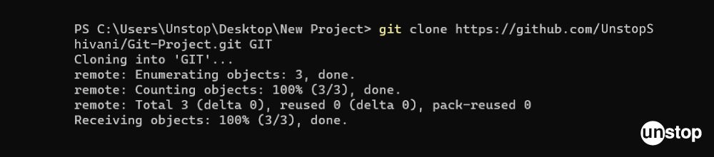 Git Commands | Example of git clone command to replicate both repository URL and directory name