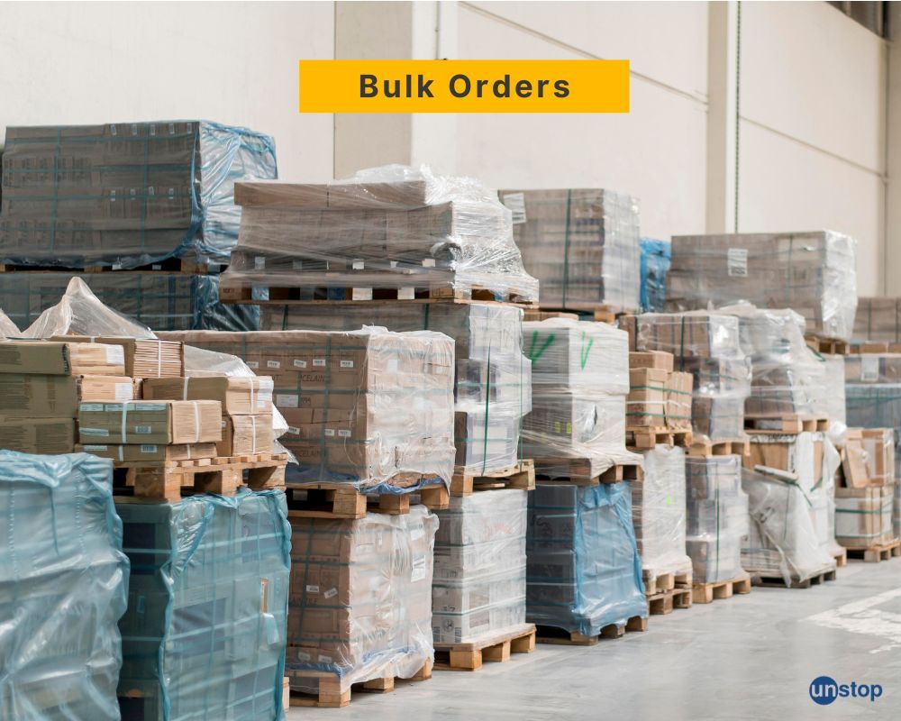 Usage of bulk orders in economies of scale 