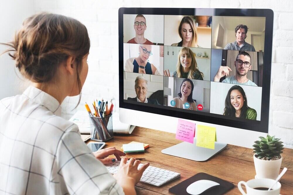 Sample image of people on a video conference