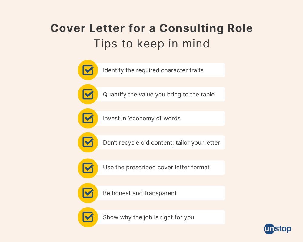 Tips for writing a cover letter for a consulting role