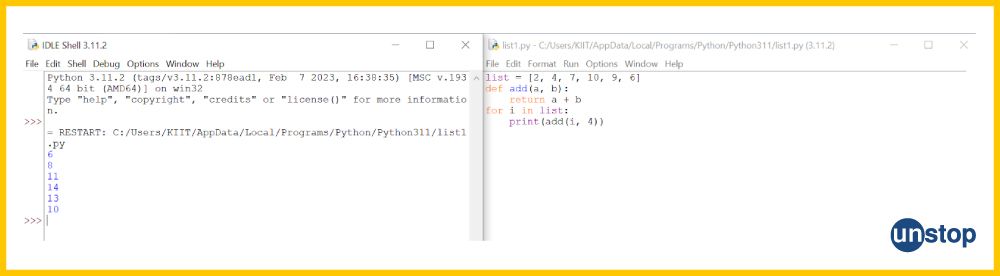 Graphical example of how to create a function in Python IDLE.