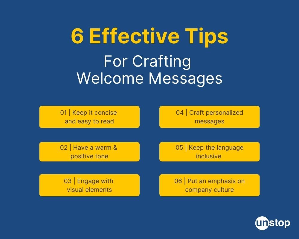 Best practices for writing welcome messages 