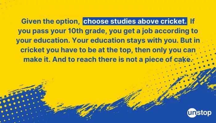 Hardik Pandya's quote on studies vs cricket