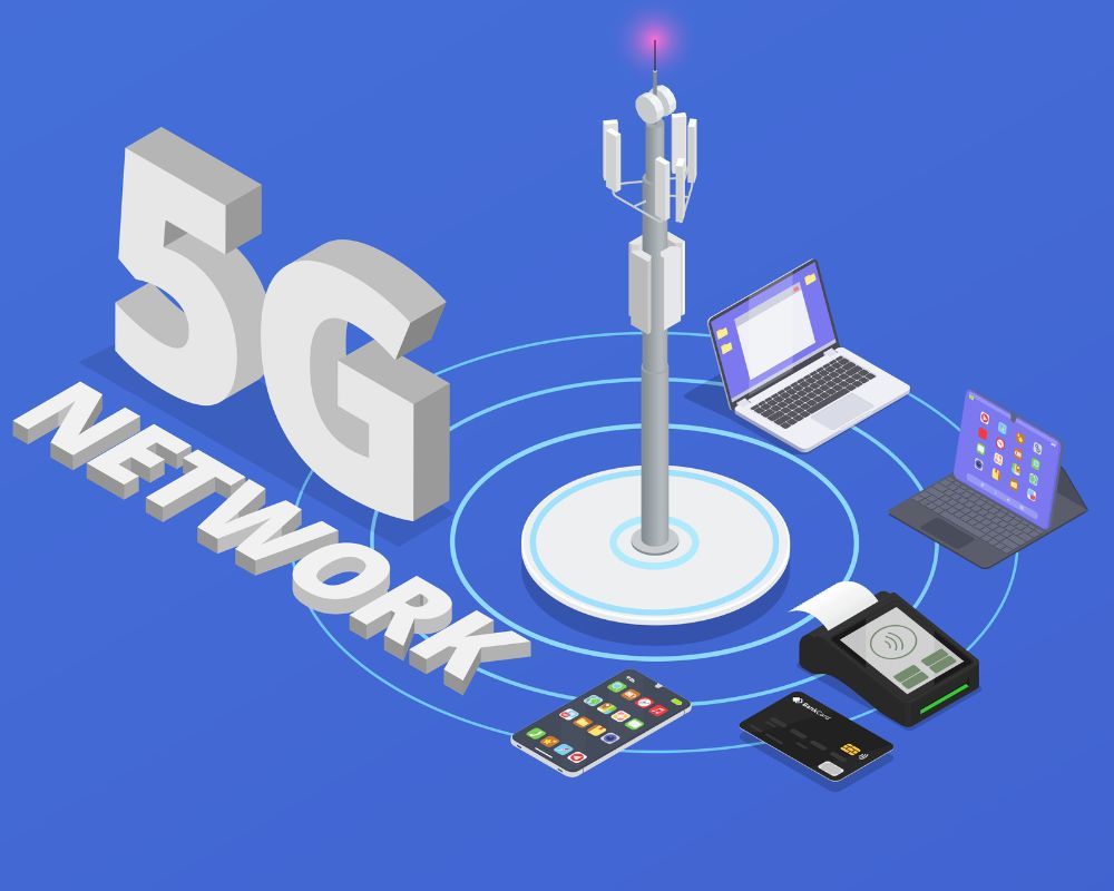 5G internet network in Mesh Topology in computer 