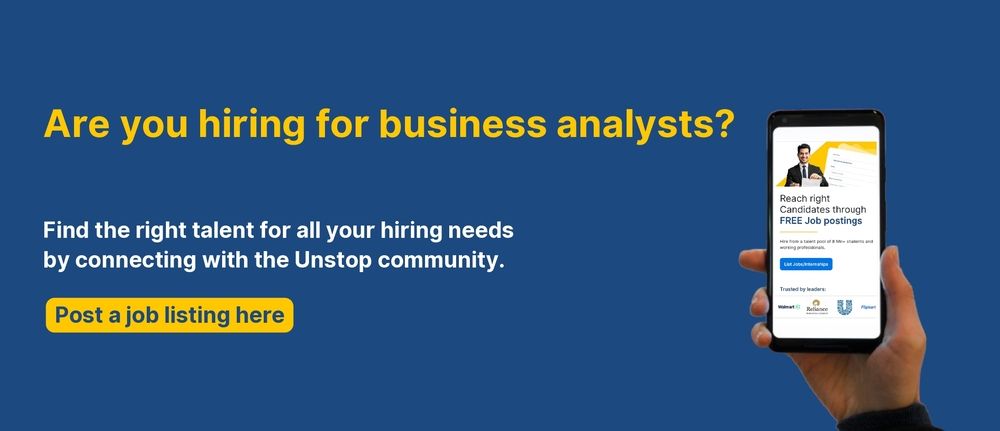 Post for the role of business analyst on unstop