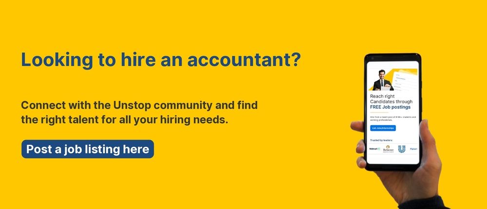 Hiring post for the role of accountants