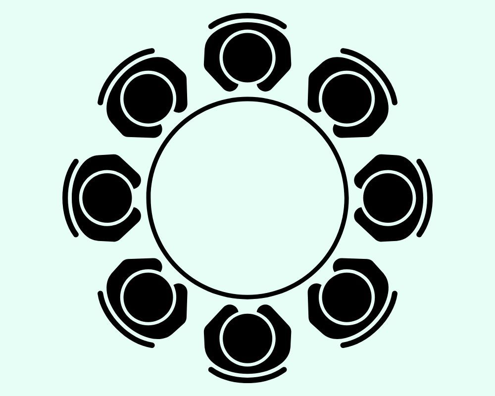 Seating arrangement of a circular seating explained 