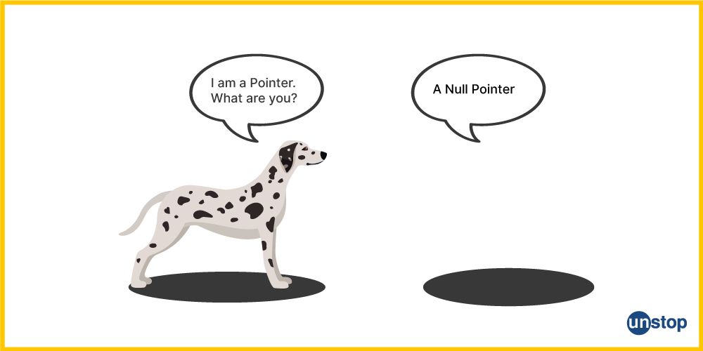 A fun visual comapring a pointer to a null pointer in C.