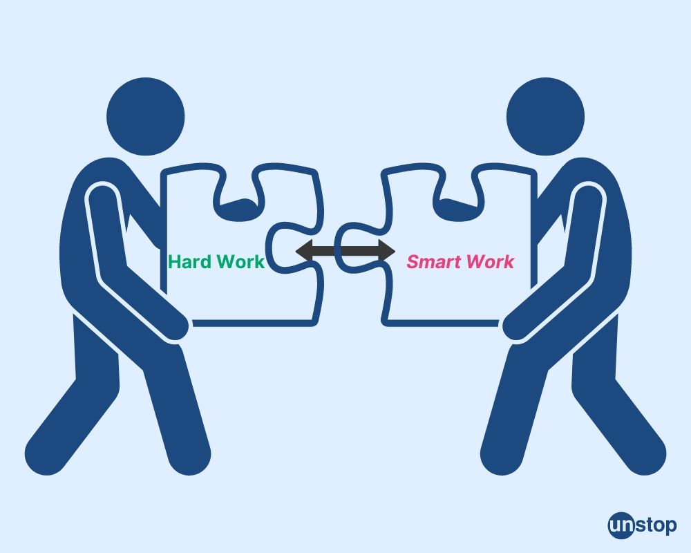 Combined work effort of hard and smart work infographic 