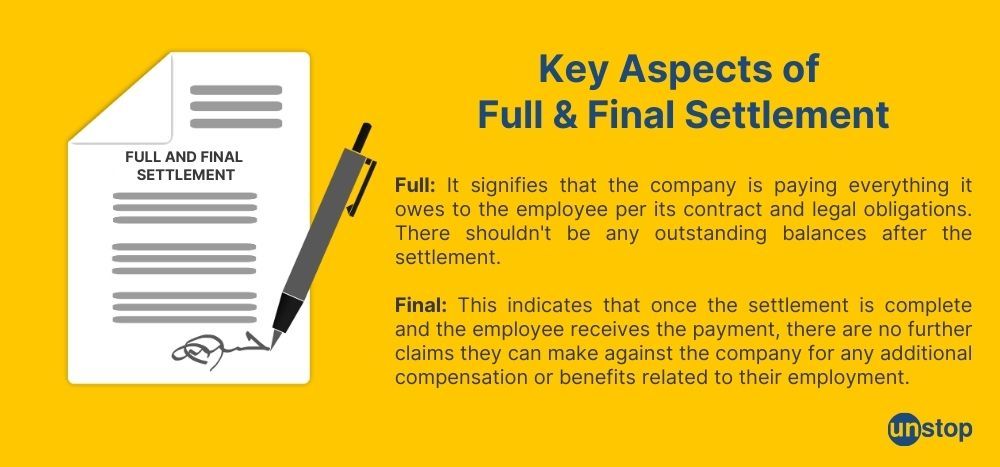 Key aspects of full and final settlement