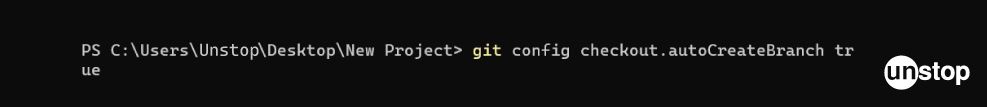 Using autocreate when switching branches in Git