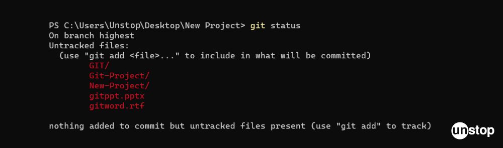 Switching Branches In Git | Checking status after git switch