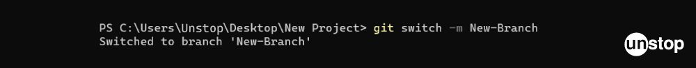 Switching Branches In Git | git switch command with -m option example