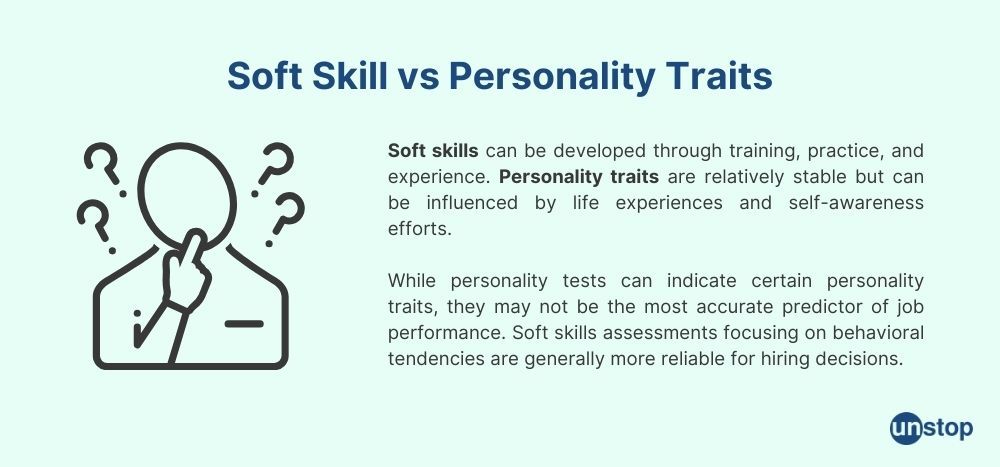 Difference between soft skills and personality traits