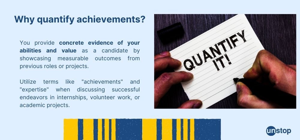 Importance of quantifying achievements