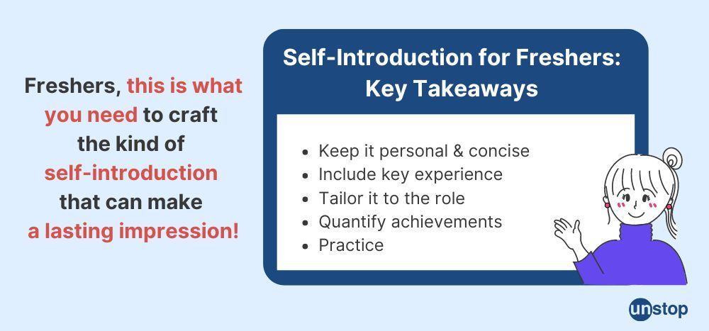 Self introduction for freshers: key takeaways