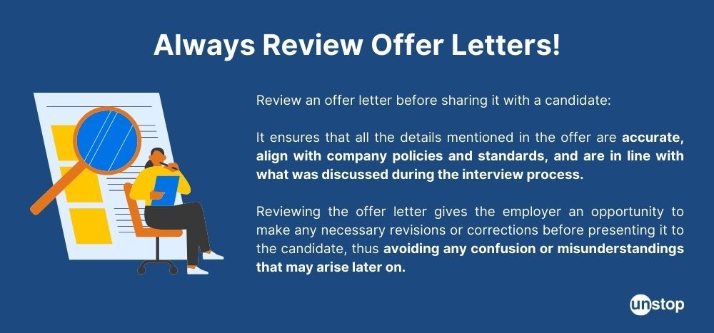 Importance of reviewing offer letter