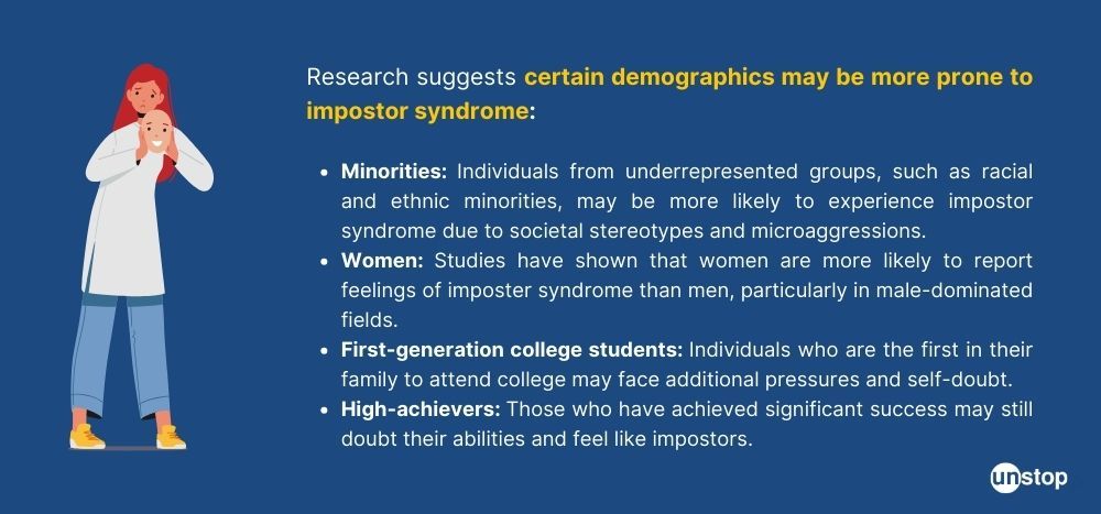 Demographics most affected by impostor syndrome