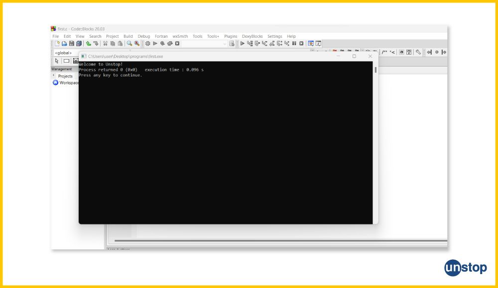 How to run C program- running the executable file