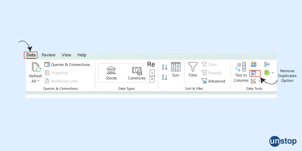 Using the Built-In Remove Duplicates Feature in Excel