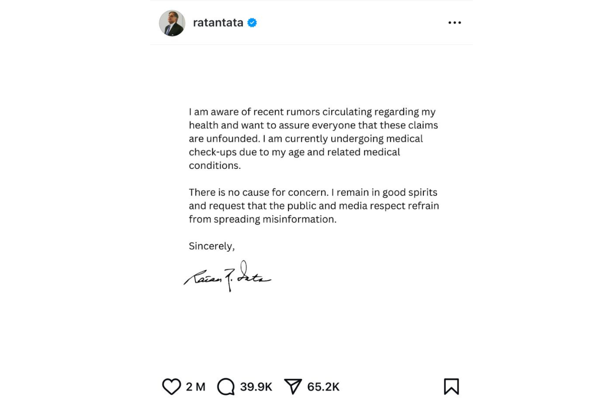 Ratan Tata last instagram post