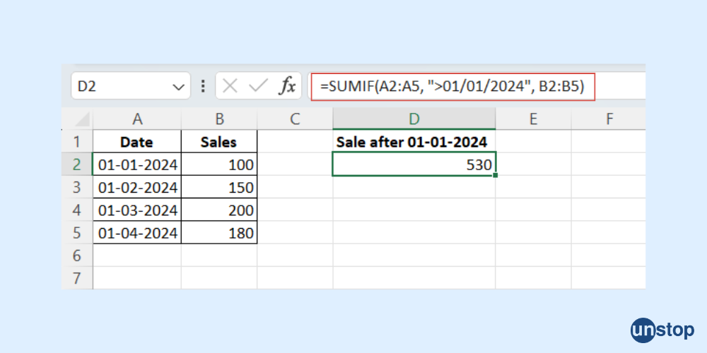 SUMIF with Date Criteria