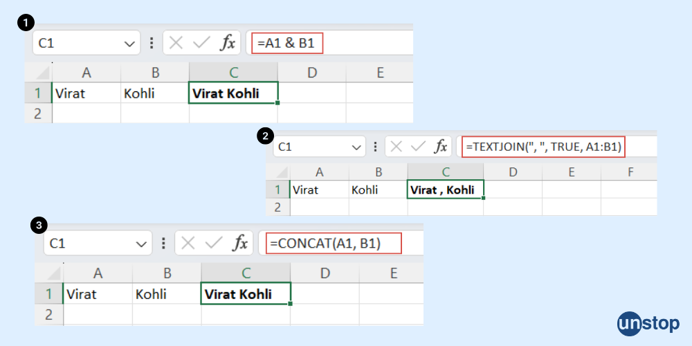 Methods to Combine Cells in Excel