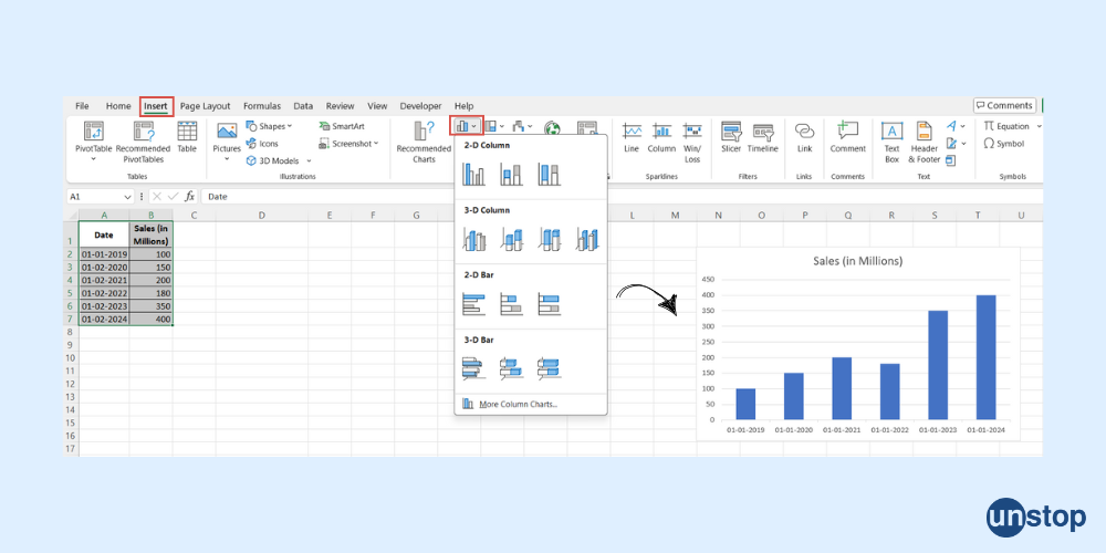 Creating Bar chart in Excel