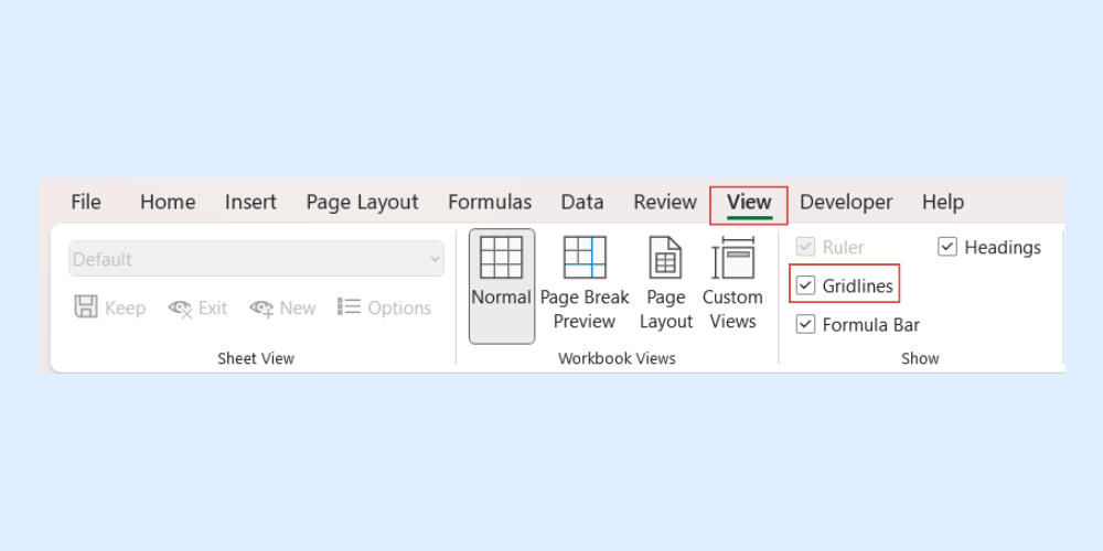 Gridlines in Excel