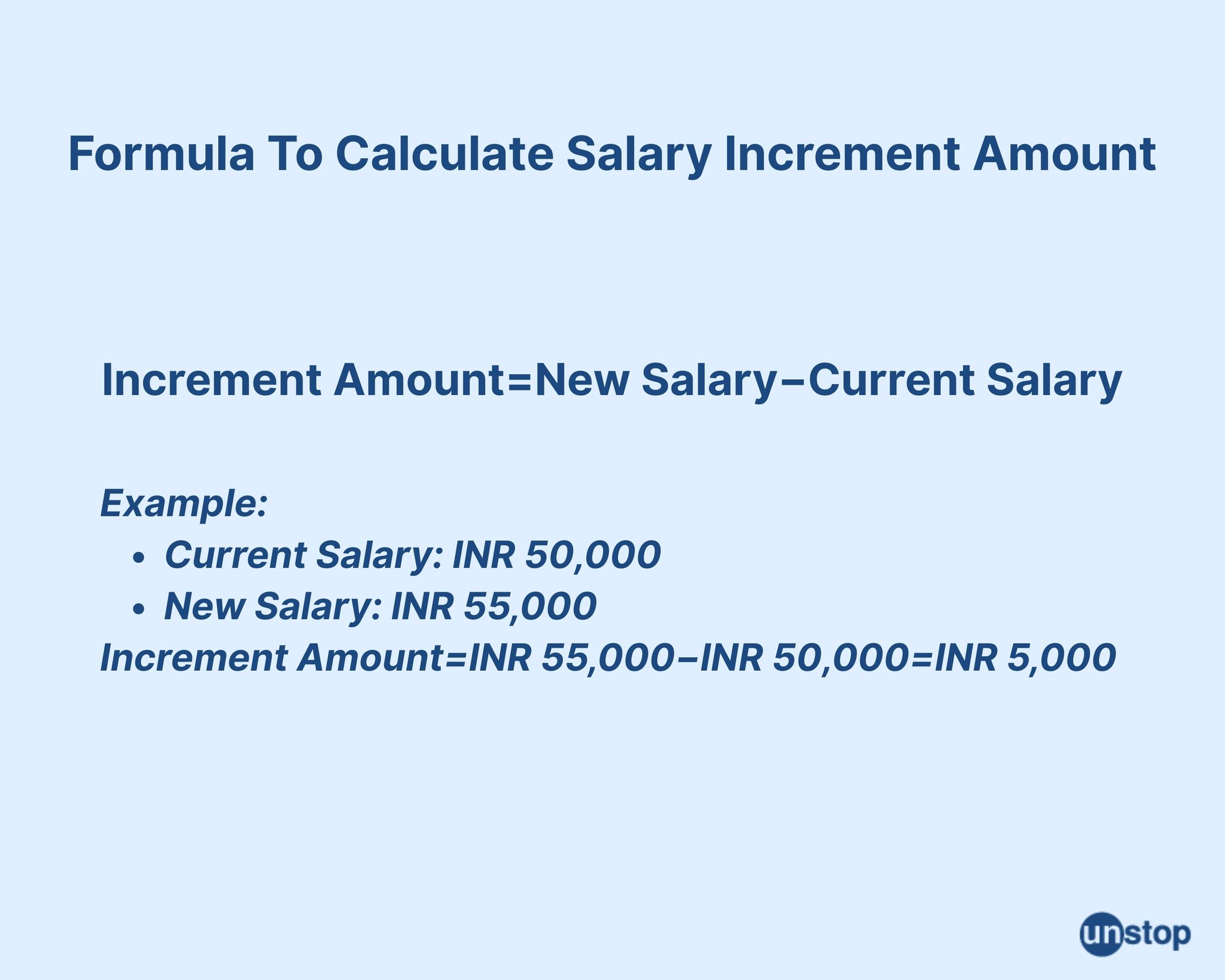 Formula to find salary increment amount 