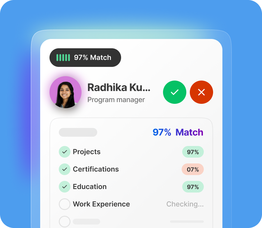 Unstop's AI-powered candidate screening platform gives a precise AI Match Score for accurate and smart hiring decisions.