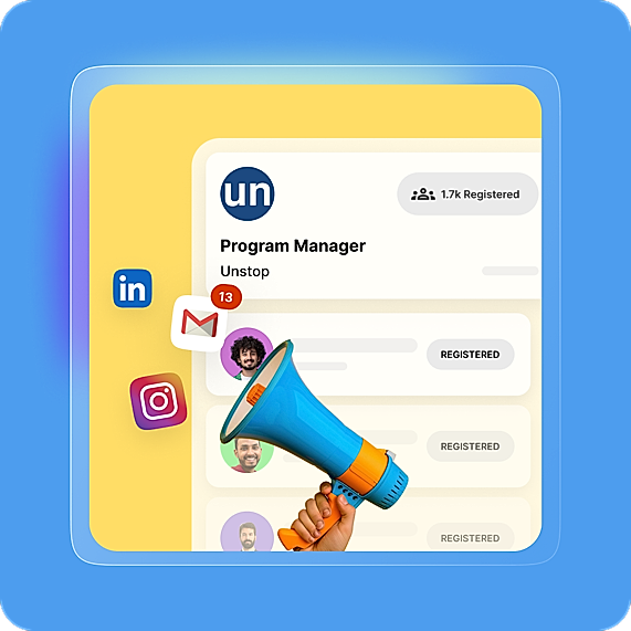 Our AI hiring automation solution experts launch targeted audience promotion and omnichannel marketing campaigns to source the right candidates for your data science hackathon.