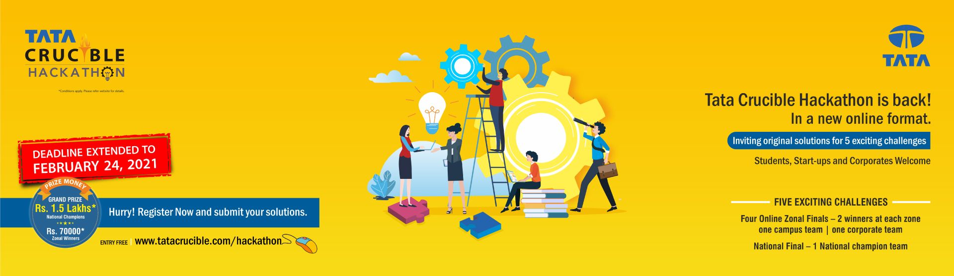 Tata Crucible Hackathon 2021 by Tata Group! // Unstop