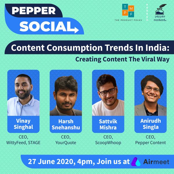 Panel Discussion With Sattvik Mishra (CEO, ScoopWhoop), Vinay Singhal