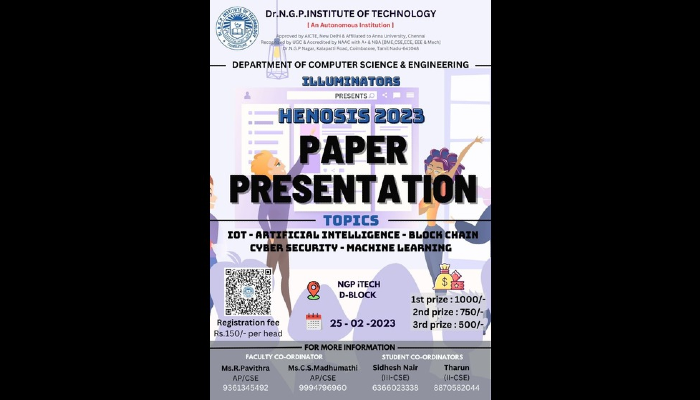 upcoming paper presentation in coimbatore colleges